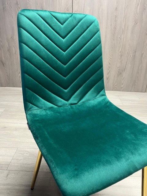 Krzesło tapicerowane TRIO VELVET GREEN GOLD