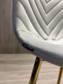 Krzesło tapicerowane TRIO VELVET LIGHT GREY GOLD