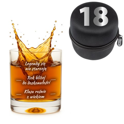 Urodzinowa szklanka do whisky - prezent na 18 urodziny