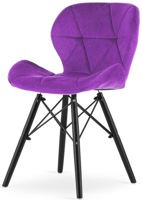 Krzesło tapicerowane VASTO PURPLE VELVET SMOKE