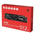ADATA | XPG Gammix S70 BLADE | 512 GB | Format SSD M.2 2280 | Interfejs SSD PCIe Gen4x4 | Prędkość odczytu 7400 MB/s | Prędkość