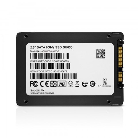 ADATA | Ultimate SU630 3D NAND SSD | 960 GB | Format SSD 2.5" | Interfejs SSD SATA | Prędkość odczytu 520 MB/s | Prędkość zapisu
