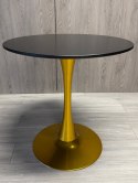 Stół okrągły VICTORY BLACK 70 cm GOLD