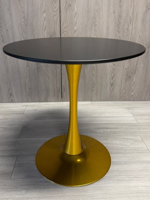 Stół okrągły VICTORY BLACK 70 cm GOLD