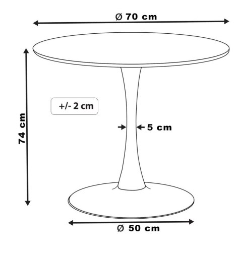 Stół okrągły VICTORY BLACK 70 cm GOLD