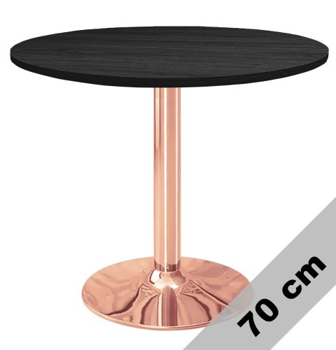 Stół okrągły VICTORY BLACK WOOD 70 cm COPPER