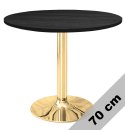 Stół okrągły VICTORY BLACK WOOD 70 cm GOLD
