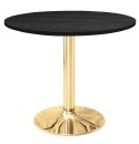 Stół okrągły VICTORY BLACK WOOD 70 cm GOLD