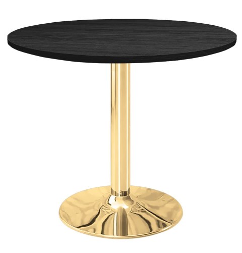 Stół okrągły VICTORY BLACK WOOD 70 cm GOLD