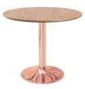 Stół okrągły VICTORY DARK WOOD 70 cm COPPER