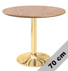 Stół okrągły VICTORY DARK WOOD 70 cm GOLD