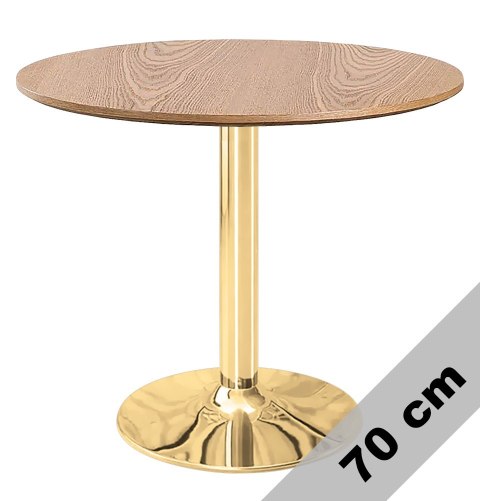 Stół okrągły VICTORY DARK WOOD 70 cm GOLD