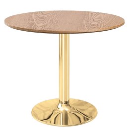 Stół okrągły VICTORY DARK WOOD 70 cm GOLD