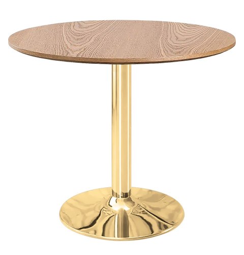 Stół okrągły VICTORY DARK WOOD 70 cm GOLD