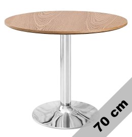 Stół okrągły VICTORY DARK WOOD 70 cm SILVER