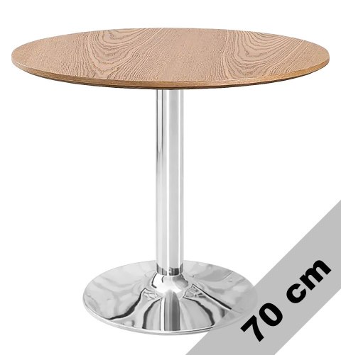 Stół okrągły VICTORY DARK WOOD 70 cm SILVER