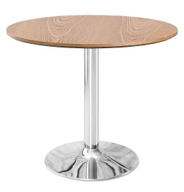 Stół okrągły VICTORY DARK WOOD 70 cm SILVER