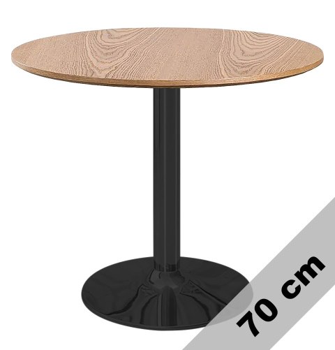 Stół okrągły VICTORY DARK WOOD 70 cm SMOKE