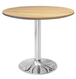 Stół okrągły VICTORY LIGHT WOOD 70 cm SILVER
