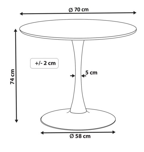 Stół okrągły VICTORY LIGHT WOOD 70 cm SILVER