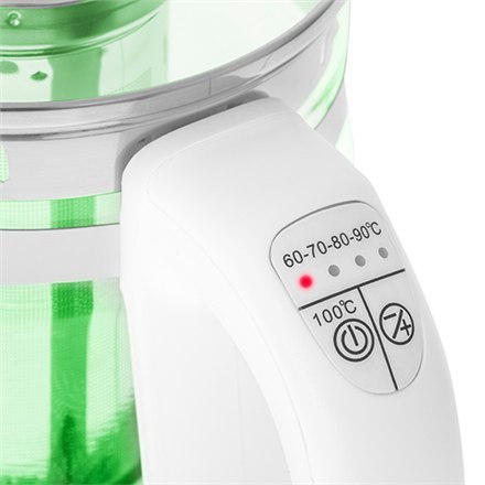 Adler | Czajnik | AD 1299 | Elektryczny | 2200 W | 1,5 L | Szkło/stal nierdzewna | Podstawa obrotowa 360° | Biały