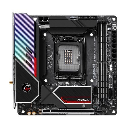 ASRock | Z790 PG-ITX/TB4 | Rodzina procesorów Intel | Gniazdo procesora LGA1700 | DDR5 DIMM | Gniazda pamięci 2 | Obsługiwane in