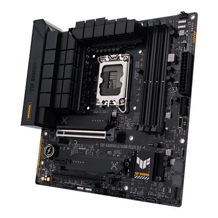Asus | TUF GAMING B760M-PLUS D4 | Rodzina procesorów Intel | Gniazdo procesora LGA1700 | DDR4 DIMM | Gniazda pamięci 4 | Obsługi
