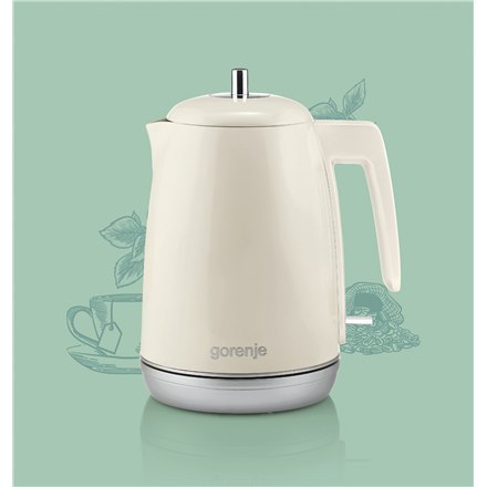 Gorenje | Kettle | K15RL | Electric | 2200 W | 1.7 L | Plastic and metal | 360° rotational base | Champagne