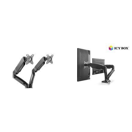 ICY BOX IB-MS304-T, Monitor stand with desk mounted base, for two screens, size up to 27'' Raidsonic
