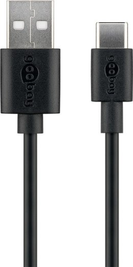Kabel USB-C Goobay | Męski | 4-pin USB Type A | Męski | Czarny | 24-pin USB-C | 0,1 m | Szybkie ładowanie do 3 A | Kompatybilny