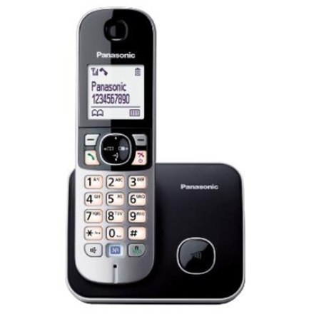 Panasonic | Bezprzewodowy Telefon KX-TG6811FXB z Wyświetlaczem | ID Dzwoniącego | Czarny | Konferencyjne Połączenia | Pojemność