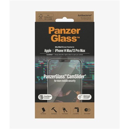 PanzerGlass | Ochraniacz ekranu - szkło | Apple iPhone 13 Pro Max, 14 Plus | Szkło hartowane | Czarny | Przezroczysty
