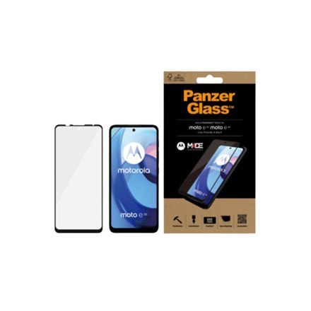 PanzerGlass | Ochraniacz ekranu - szkło | Motorola Moto E30, E40 | Szkło hartowane | Czarny | Przezroczysty