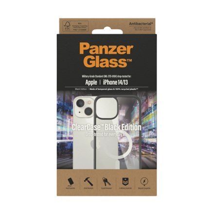 PanzerGlass | Pokrowiec na telefon komórkowy | Apple iPhone 14 | Czarny | Przezroczysty