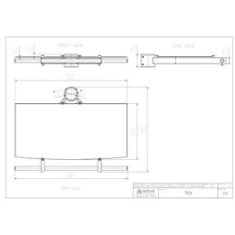 Półka szklana z uchwytem TRS4c-B EDBAK do wózków TR4/TR5/TR6 | Czarny | Wymiary: Szerokość: 606 mm, Głębokość: 456 mm, Wysokość: