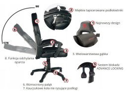 Fotel obrotowy do biurka TITAN BLACK ALCANTARA BASIC SPC